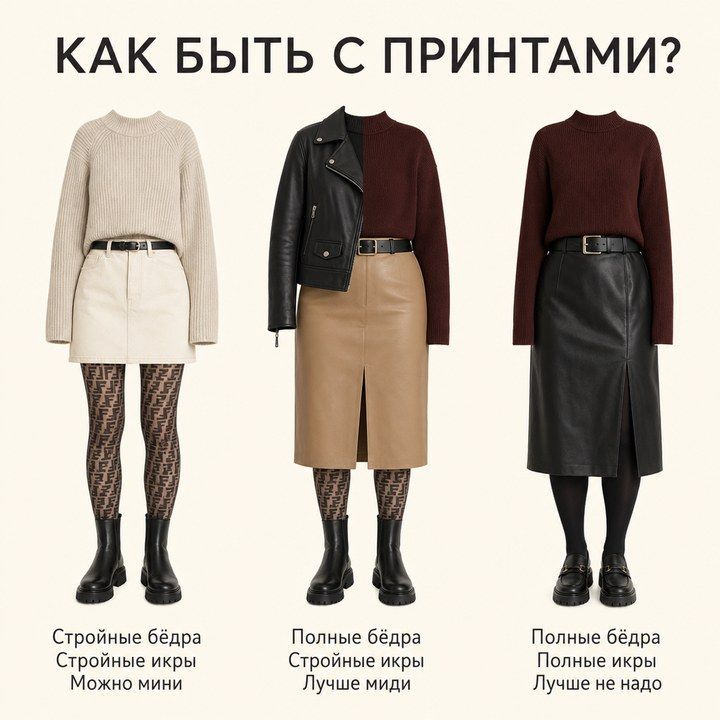 Как быть с принтами: мини только на стройных бёдрах