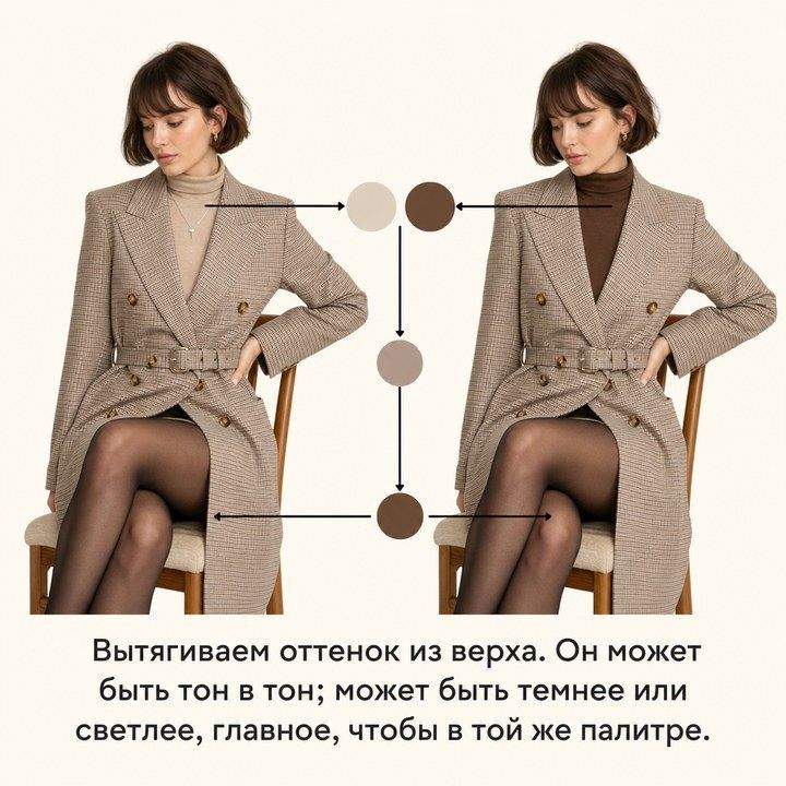 Вытягиваем оттенок из верха: тон в тон или светлее/темнее в той же палитре