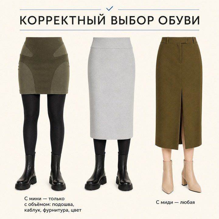 Корректный выбор обуви: с мини — объём, с миди — любая